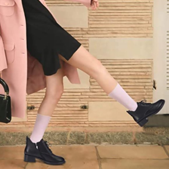 NWT Black Leather Doc Marten Style Combat Booties - Picture 5 of 5